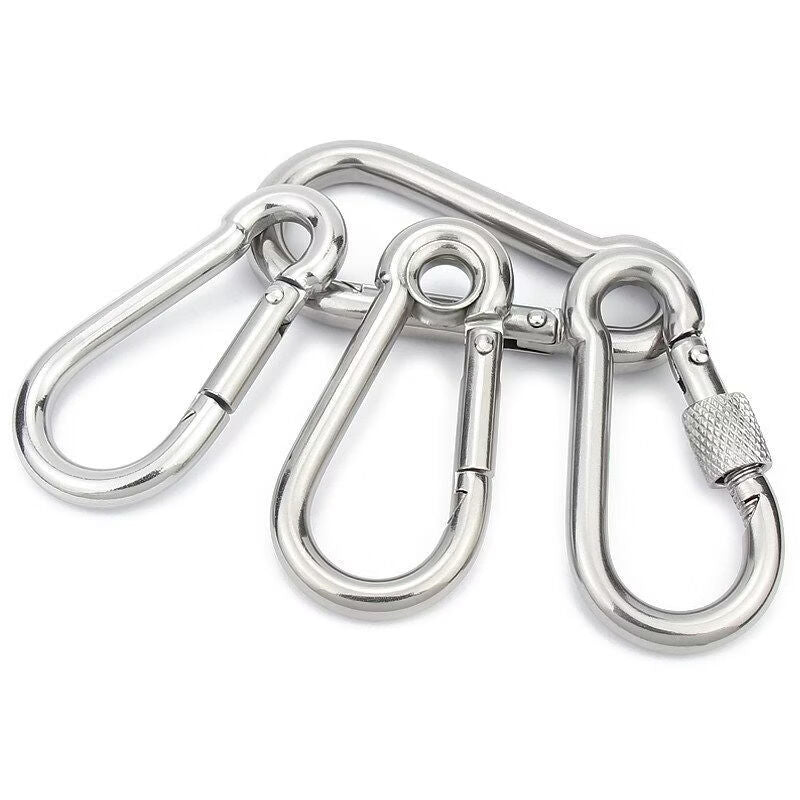 Tengchi (CT) 304 Stainless Steel Spring Buckle Safety Buckle Carabiner Chain Connector Safety Lock Load-bearing Quick Connector M10 (1 piece/pack)