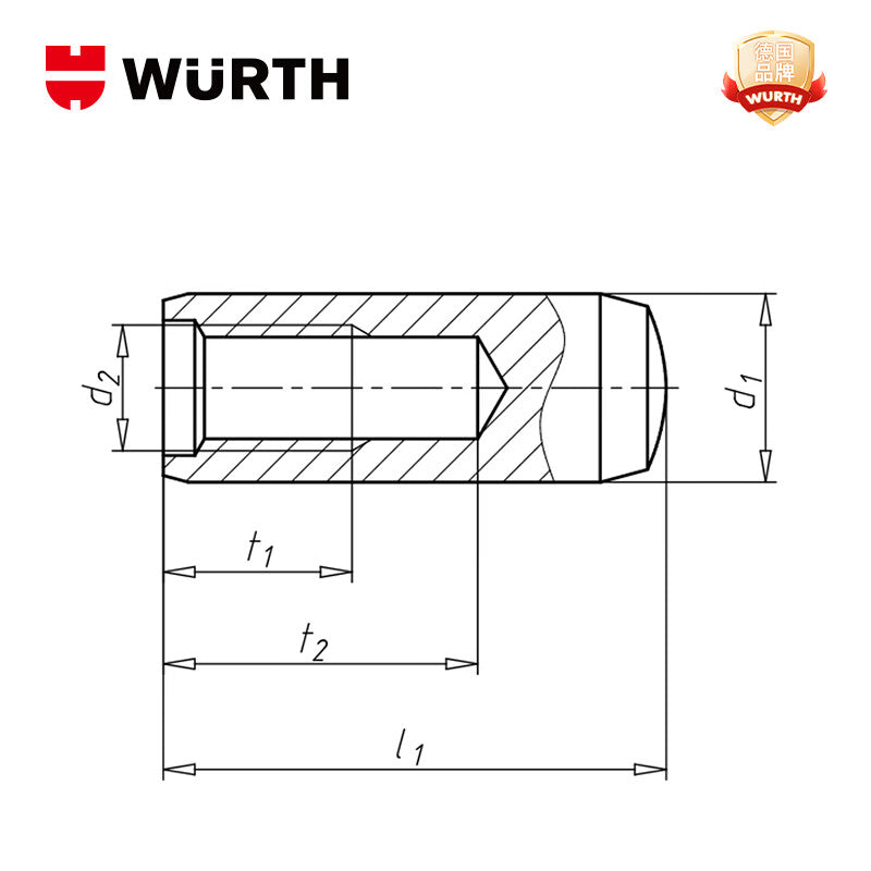Würth Internal Thread Cylindrical Pin - DIN7979 - HDND - D - M6 - 6X18 024706 18