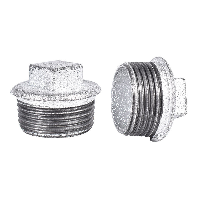Galvanized steel threaded plugs, threaded caps, Maanshan steel fittings, plumbing fittings, malleable iron pipe fittings, one price for DN15 (4 points), one price for DN15.