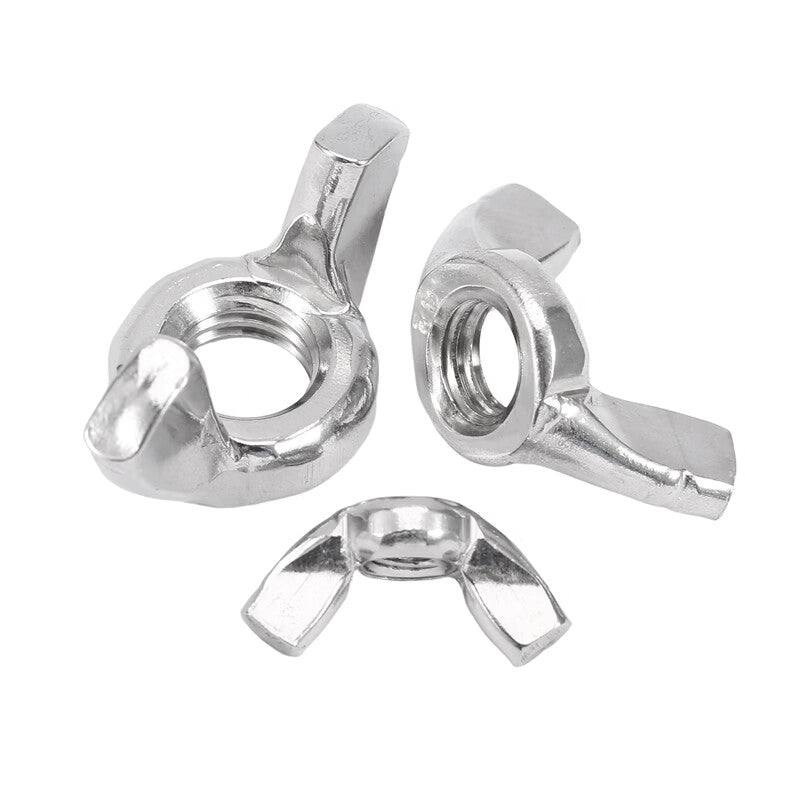 Tengchi (CT) 316 Stainless Steel Wing Nuts, Butterfly-Shaped Nuts, Ingot-Shaped Ram's Horn Hand-Tightening Nuts M8 (10 pieces)