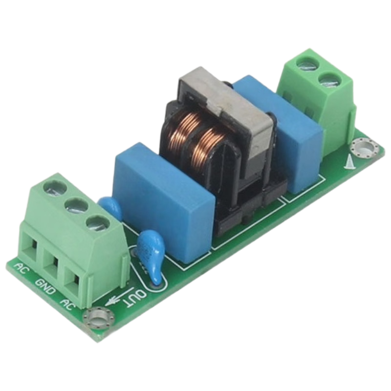 Angming 220V AC Anti-interference EMI Low-pass Audio Amplifier Audio Common Mode Inductor LC Power Filter Module Board 4A Current EMI Filter
