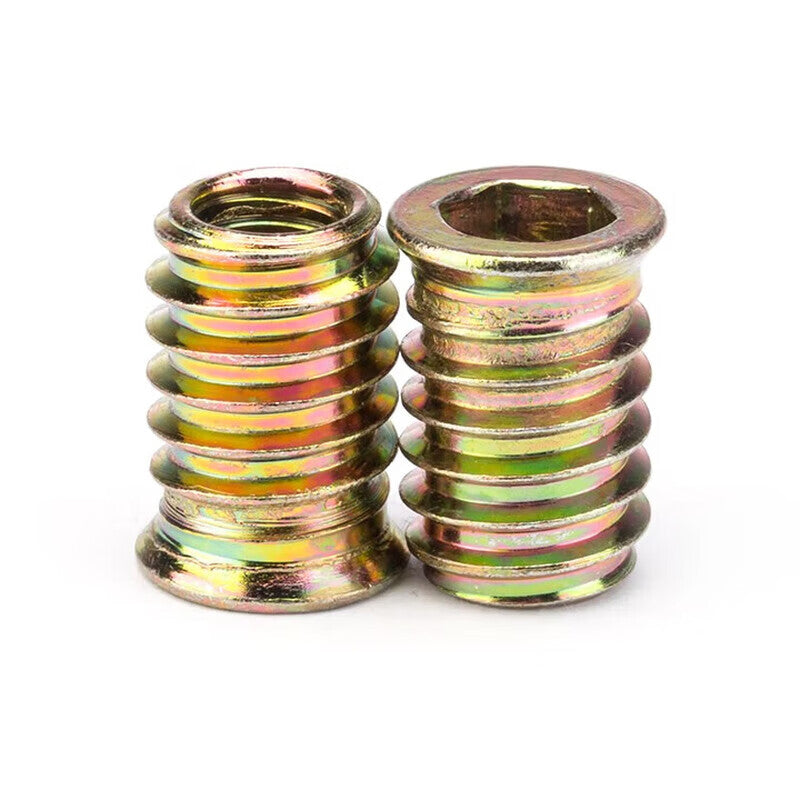 Peifan pre-embedded iron internal and external thread furniture nuts, with zinc-coated internal and external thread, 6*25 (10 pieces)