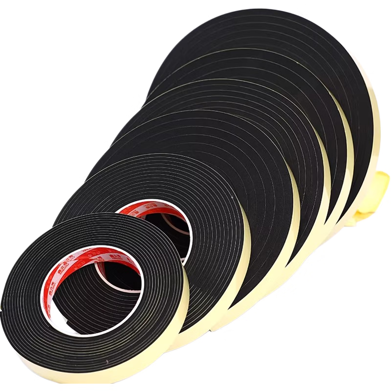 EVA single-sided sealing strip, windproof sealing strip for door and window gaps, aluminum alloy sliding window anti-leakage windproof sound insulation sponge sticker, 10mm wide * 2m long * 10mm thick (5 rolls)