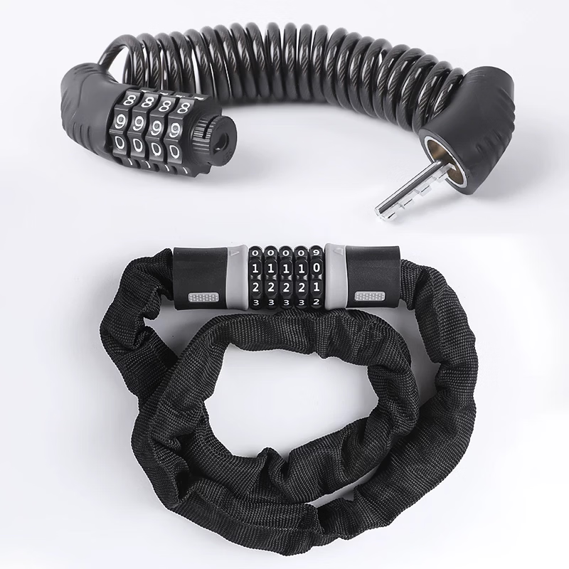 Shouli bicycle lock, combination lock, chain lock, five-digit combination, thickened chain, anti-theft electric bike and mountain bike lock, 80cm.
