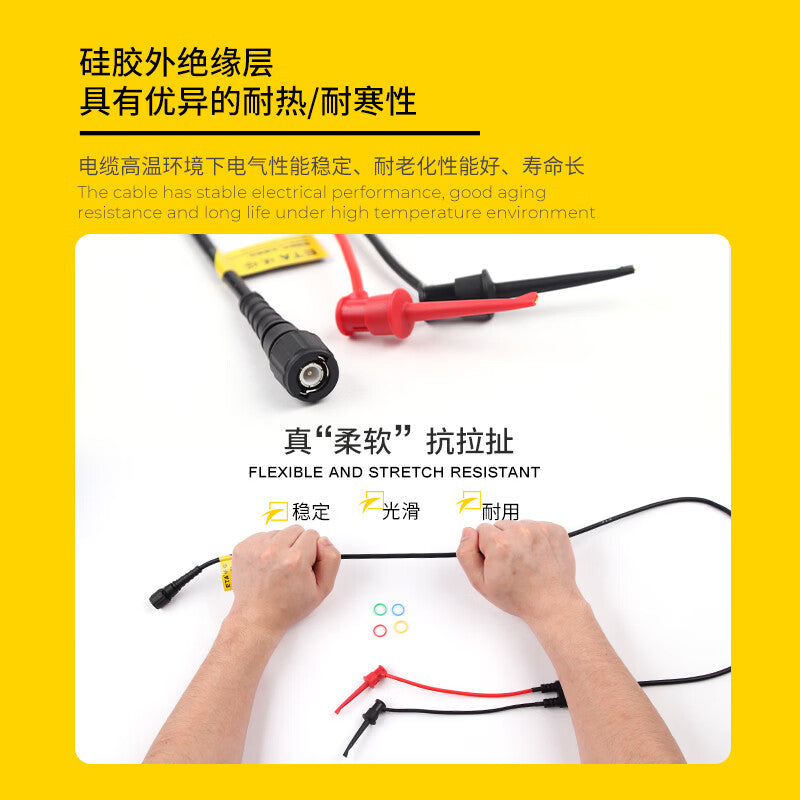 ETA 2042 High-Quality Oscilloscope BNC to Test Lead Wire 50 Ohm Signal Generator Dual Hook Test Lead Kit