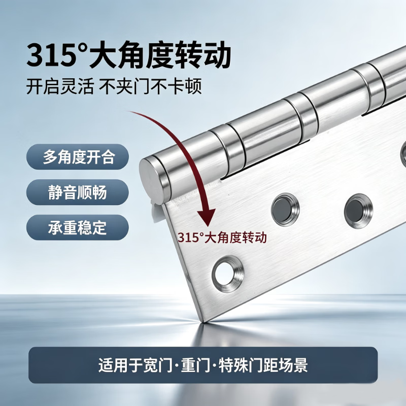 Huijun Stainless Steel Hinges for Casement Doors, Windows, and Cabinets - Concealed Small Hinges, 4-inch (101*77*3.0 GB Standard) (Screws Included)