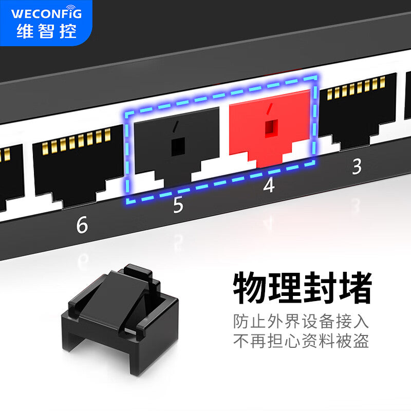Weizhi Control RJ45 Ethernet Port Lock, Ethernet Port Dust Plug, Network Cable Port Plug, Removable Sealing Plug 2-3E, Ethernet Port Lock/Red (10+1)