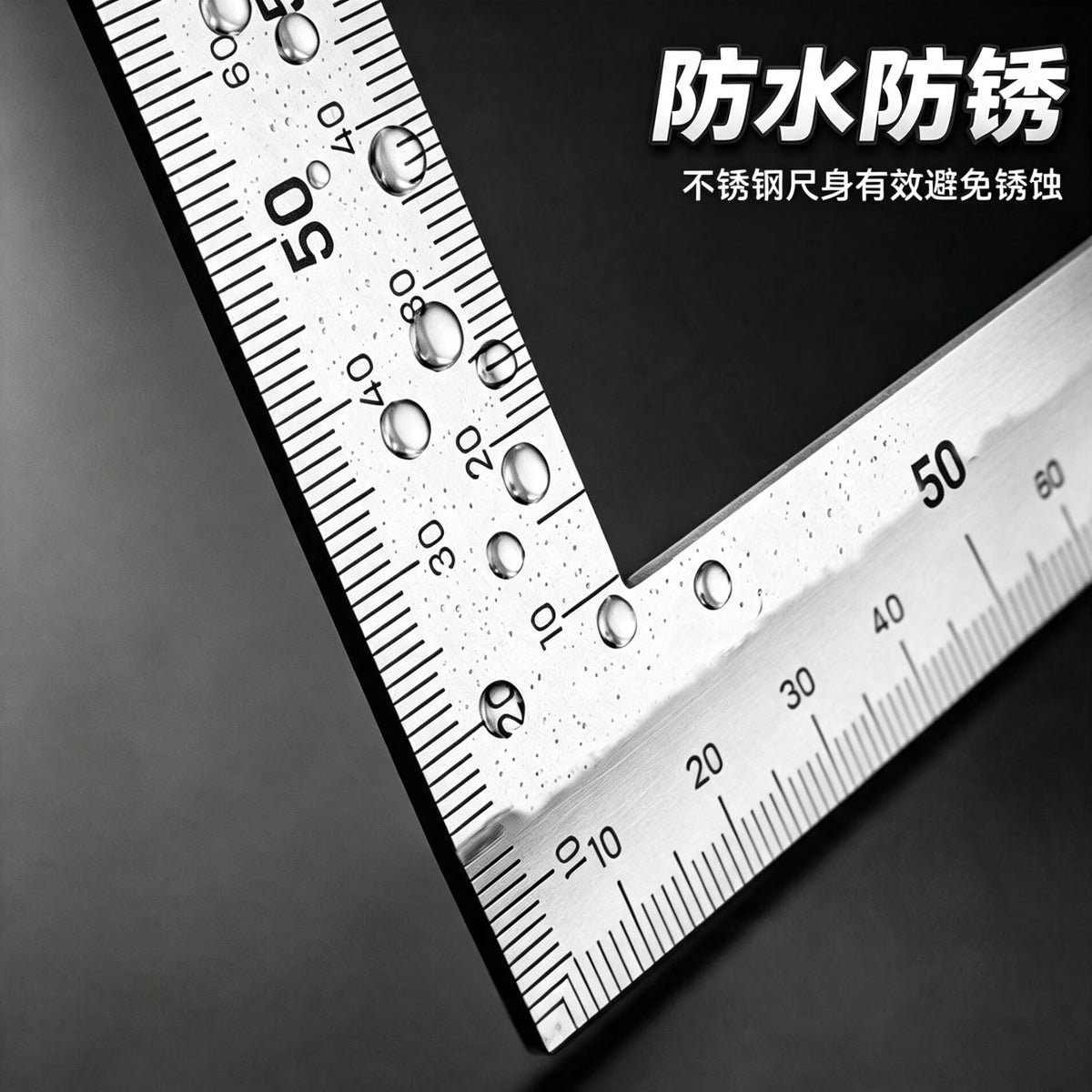 Befute High-Precision Stainless Steel Ruler, Thickened Steel Ruler, 90-Degree Steel Plate Cutting Right Angle Calibration Ruler, 150*300MM