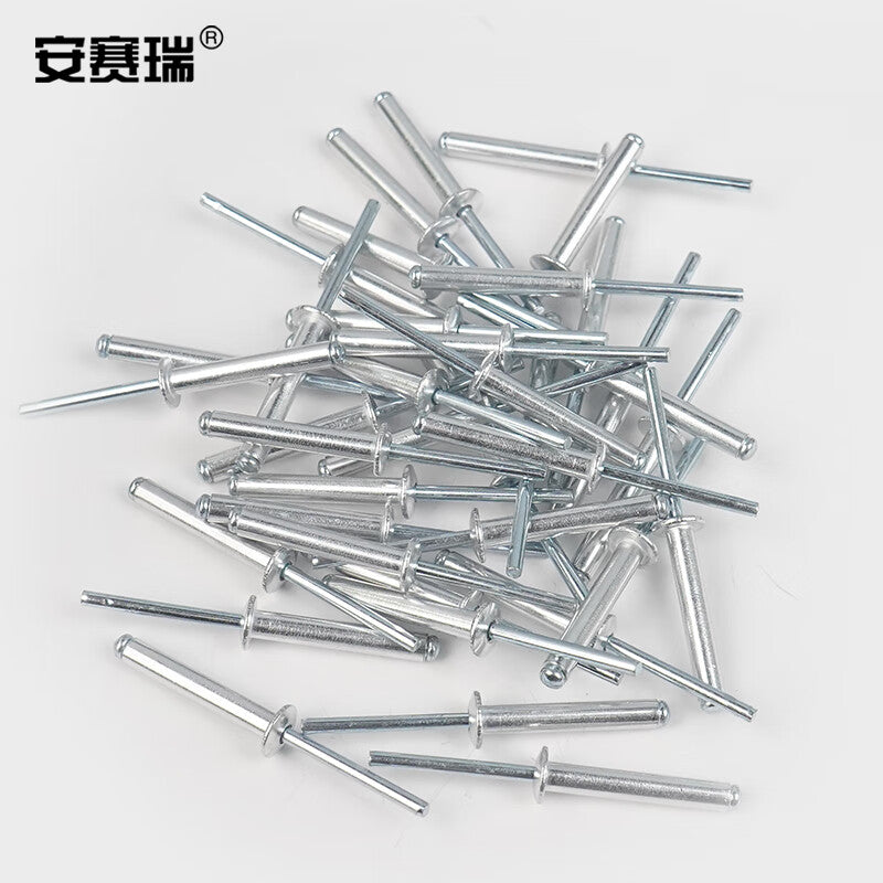 Anselreat Blind Rivets, Aluminum Rivets, Round Head Blind Rivets, Open-Type Rivets, M4×20, 100 Pieces, 5K00078