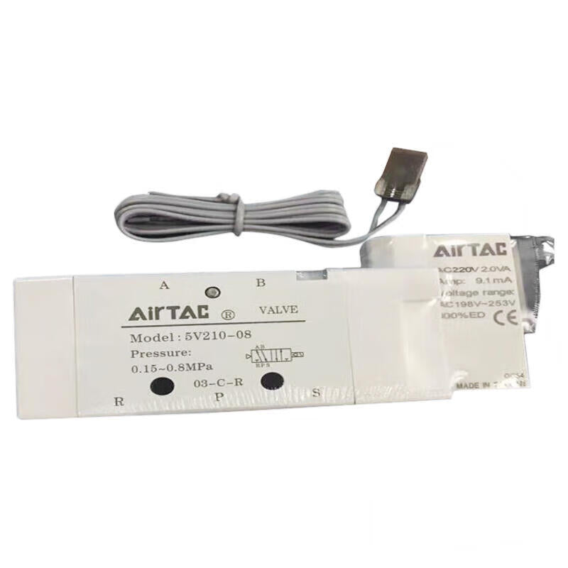 AirTAC internal pilot solenoid valve, 2-position 5-way, single solenoid, DIN socket; 5V21008A050