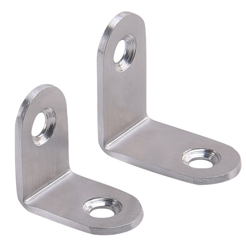 Beginner stainless steel angle bracket right angle fastener L-shaped triangular iron bracket shelf support hardware, double hole angle bracket 20 pieces