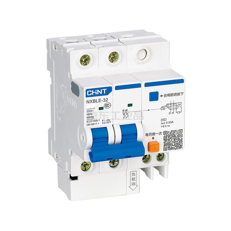 Chint residual current operated circuit breaker; NXBLE-32 2P C6 30mA 6kA