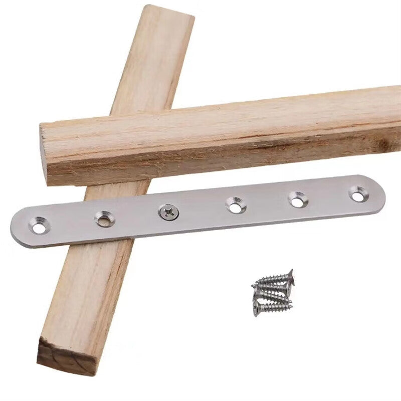 Deyu Utilities Stainless Steel Straight Angle Brackets, Connectors, Angle Plates, 96*16*1.8mm, 4 Holes, 10 Pieces per Pack