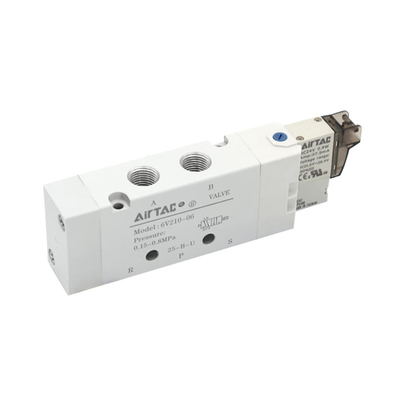 AirTAC 6V series 2-position 5-way solenoid valve, single solenoid, voltage DV24V; 6V11006B050