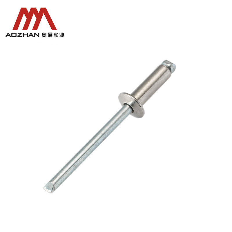 AOZHAN 304 Stainless Steel GB12618 Semi-Stainless Steel Open-Type Flat Round Head Blind Rivets GPH 3.2*7 (1500 pieces/box)