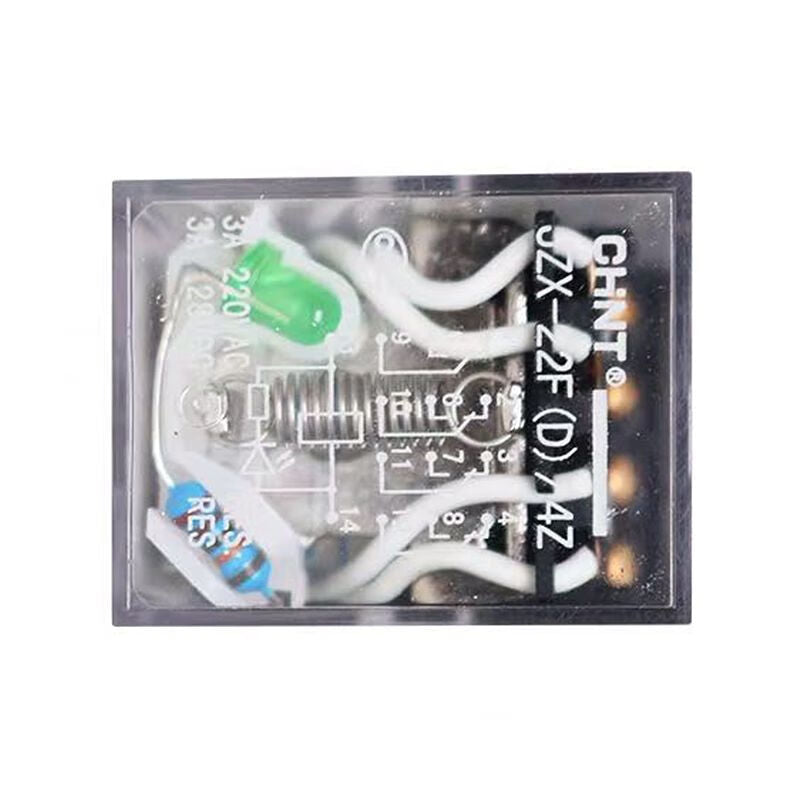 Chint (CHNT) JPC small intermediate relay 710037221400024 with light JZX-22F(D)/4Z plugged into AC24V