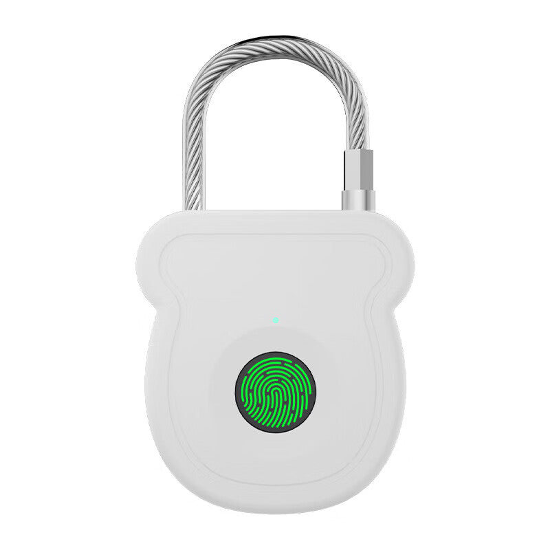 Duo fingerprint padlock for suitcases, laptop bags, anti-theft smart locks, office cabinets, drawers, small padlocks, white.