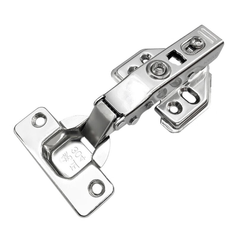 Deyu Crafts Hydraulic Hinges, Spring Wardrobe Hinges, Chimney Cabinet Door and Kitchen Cabinet Hardware Accessories, 304 Stainless Steel Fixed Fittings (Full Cover = Straight and Bend) - One Price