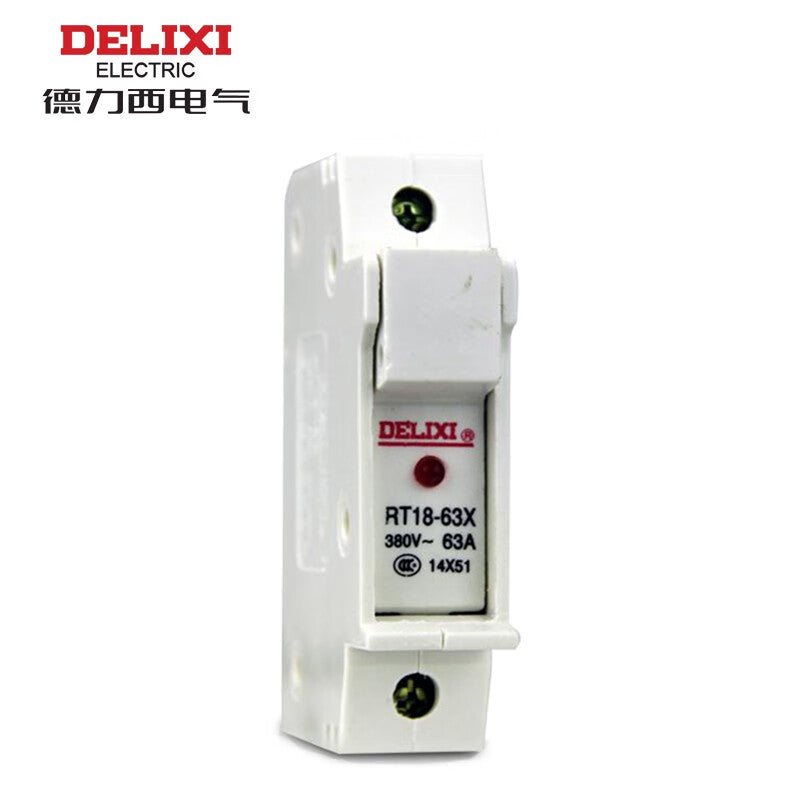 Delixi RT18 cylindrical base 14*51mm 63A 1P 380VAC RT1863ZX fuse base