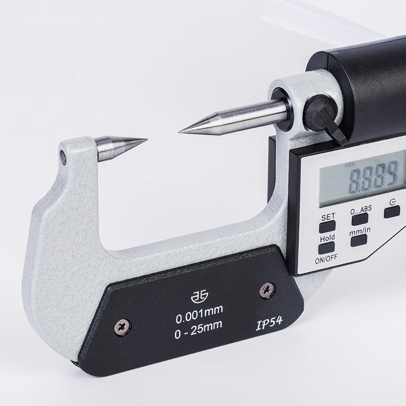 Northwest Qinghai Qingliang Digital Electronic Double-Pointed Micrometer, High Precision 0.001mm Groove Measurement, 30-degree Point, 230-41-040 / Measuring Range 0-25mm