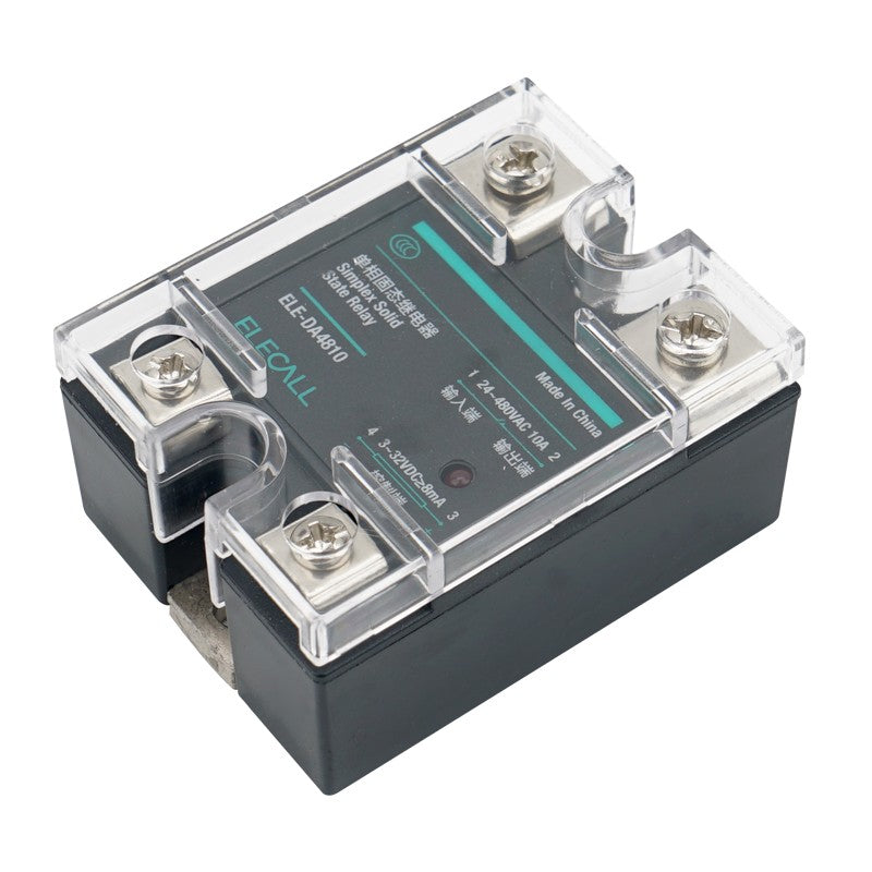 مرحل الحالة الصلبة الصغير ثلاثي الطور SSR من ELECALL 24 فولت منظم جهد الحالة الصلبة أحادي الطور يتم التحكم به بالتيار المستمر 220 فولت يتم التحكم به بالتيار المستمر ELE-DA4810 أحادي الطور