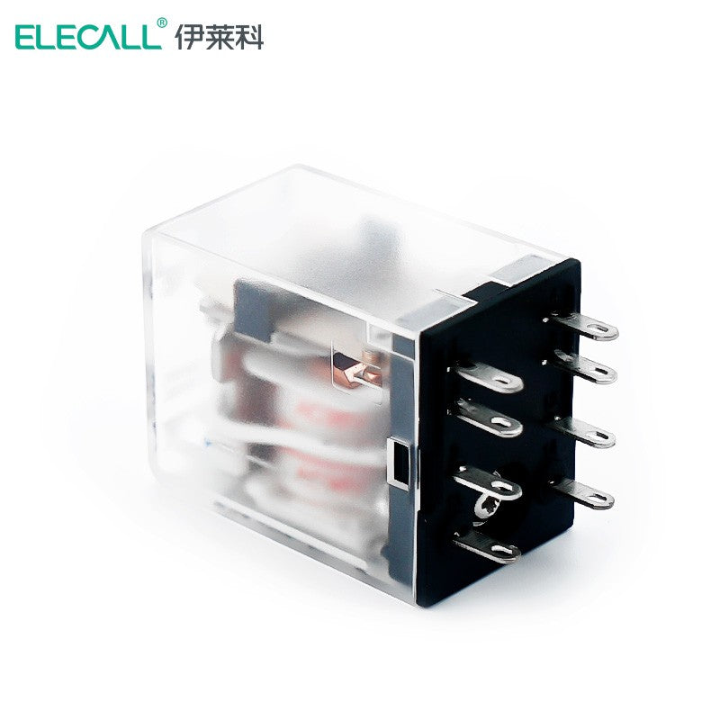 ELECALL HH52P small intermediate relay AC two open and two closed with light without base electromagnetic relay set 8 feet MY2NJ AC36V