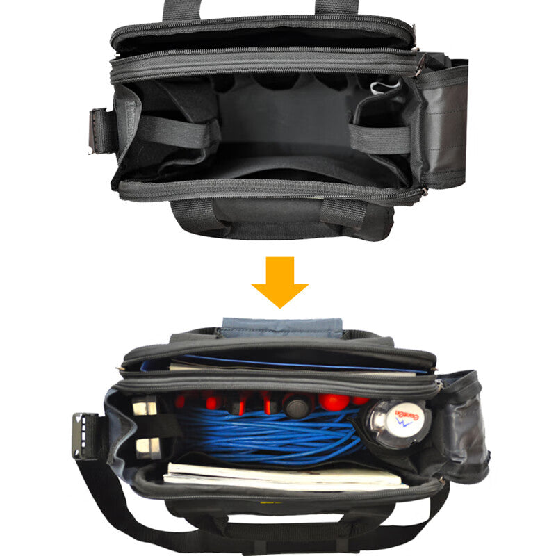 FASITE electrician tool bag - waterproof, one-shoulder messenger, repair canvas, wear-resistant, small blue