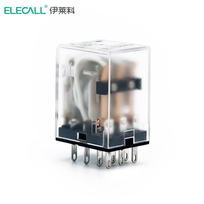 ELECALL HH53P small intermediate relay DC three-open three-closed with light and base electromagnetic relay set 11 feet MY3NJ DC12V