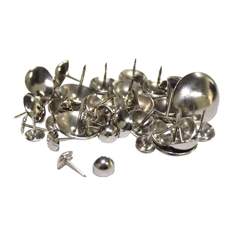 Winstein Large Head Round Nails, White Nickel 16×20mm (100 pieces), Antique Nails, Large Tacks, Soft-pack Bulb Tacks, Soft-pack and Hard-pack Decorative Nails WSX38