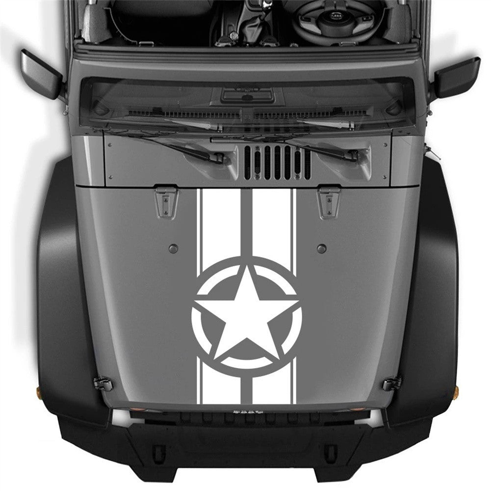 Car Hood Racing Sticker With Stripe Decal For Jeep Wrangler TJ LJ JK 45*110CM