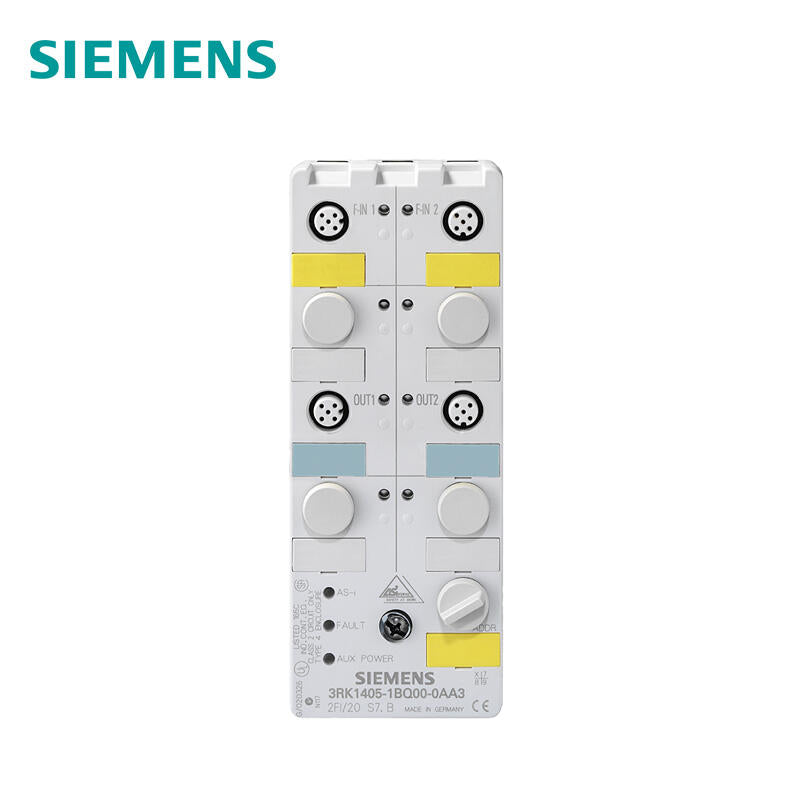 Siemens ASIsafe compact module K60F digital safety, 2F-DI/2DQ, 4 M12 sockets mounting plate 3RK1901-0CA00 must be ordered separately; 3RK14051BQ000AA3