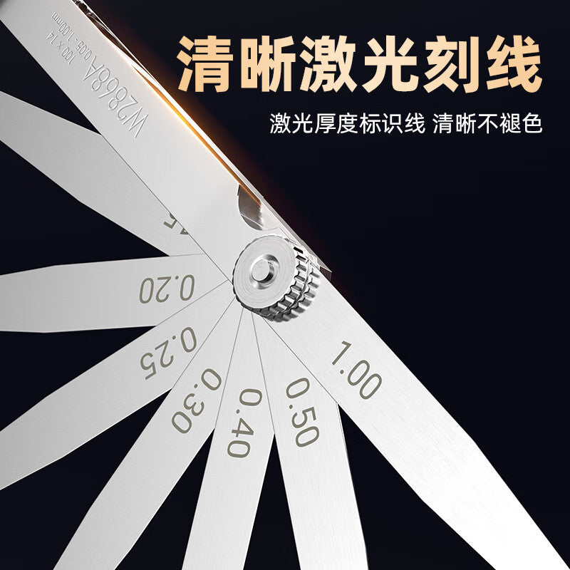 Beefert high-precision feeler gauges and thickness gauges, stainless steel gap gauges, 32 pieces, 0.02-1mm.