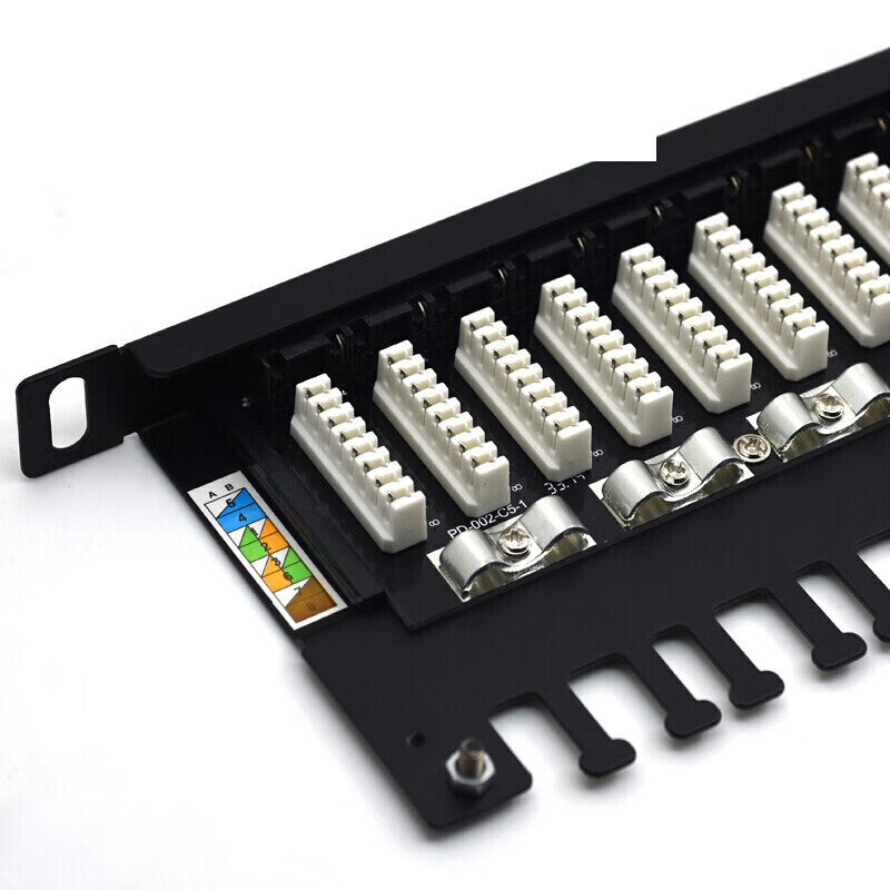 Fengyingzi Cat5e Patch Panel, 24-port 0.5U Shielded Patch Panel with LED Indicators FYZ-W812P