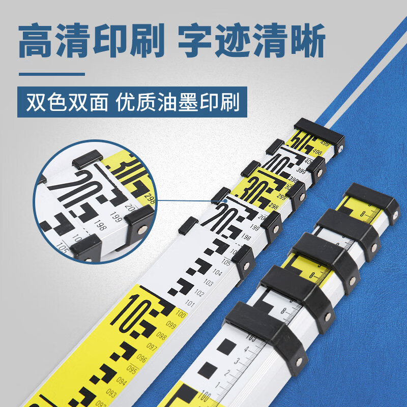 Befroth 5-meter leveling rod, telescopic measuring rod, elevation rod, thickened telescopic scale, thickened telescopic...