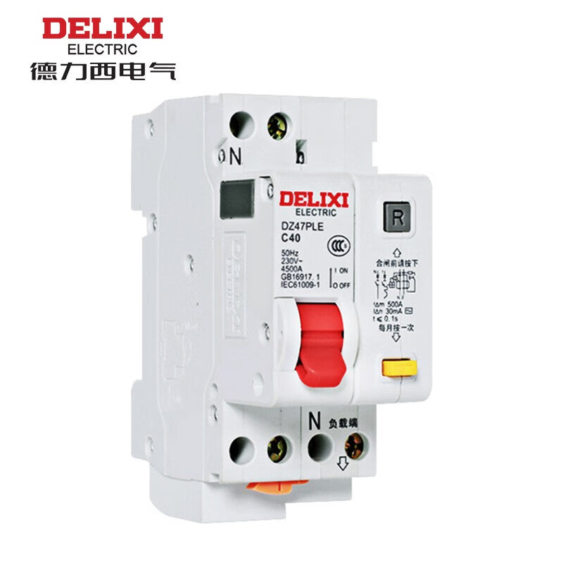 Delixi DZ47PLE 1P+NC 40A 4.5KA 30mA electronic AC 230VAC DZ47PLEC40 miniature leakage protection circuit breaker