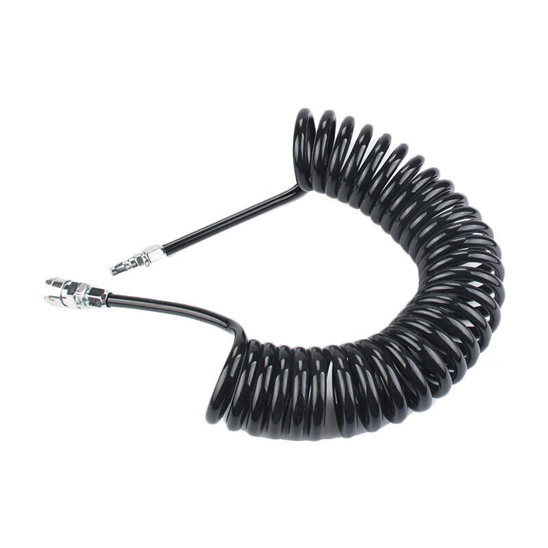 AirTAC PU spiral air hose (polyester), with (male connector + female connector); UCS080050BK120MA2