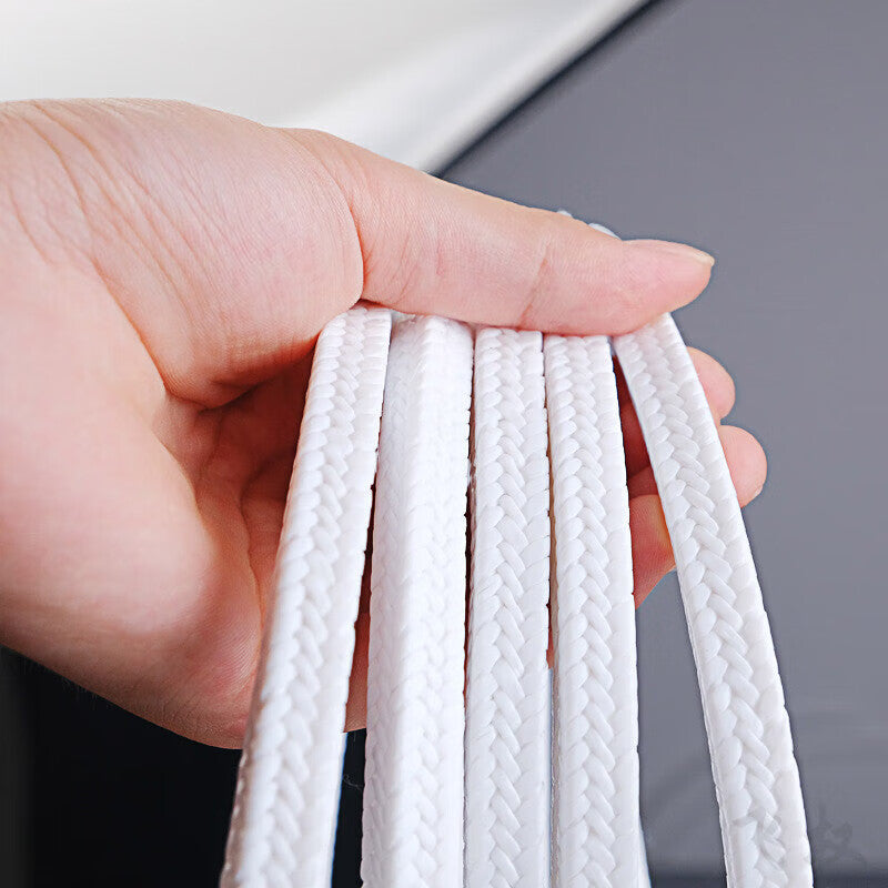Crouching Tiger, Hidden Dragon; PTFE Packing; High Temperature and Corrosion Resistant Sealing Rope; Black and White PTFE Filler; White Oil-Free; 12mm*12mm - 1 meter