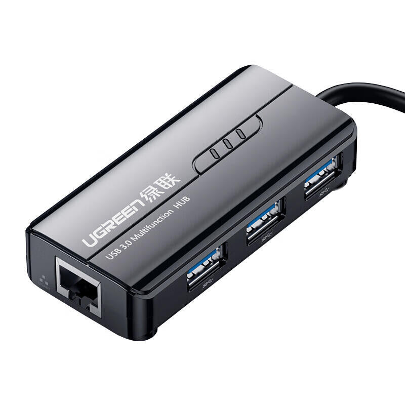 UGREEN USB3.0 Gigabit LAN + 3-port USB 3.0 HUB chip: GL3520+AX88179 color box packaging; 20265