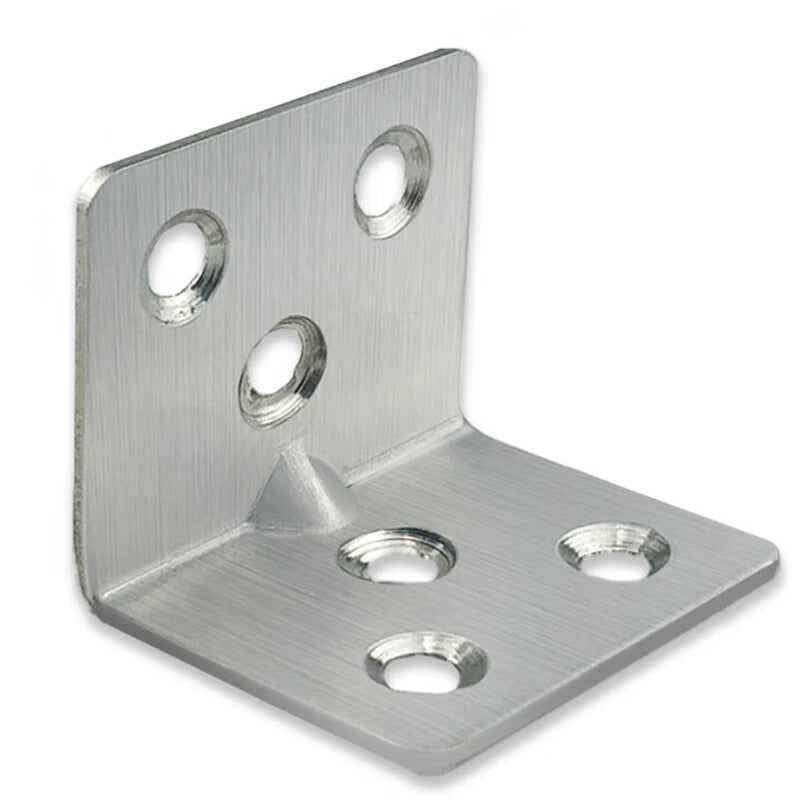 Chuco Stainless Steel Angle Bracket 90-degree Right Angle Fixer Angle Iron Triangle Shelf Support Hardware Connector Piece 6 Holes 10 Pieces