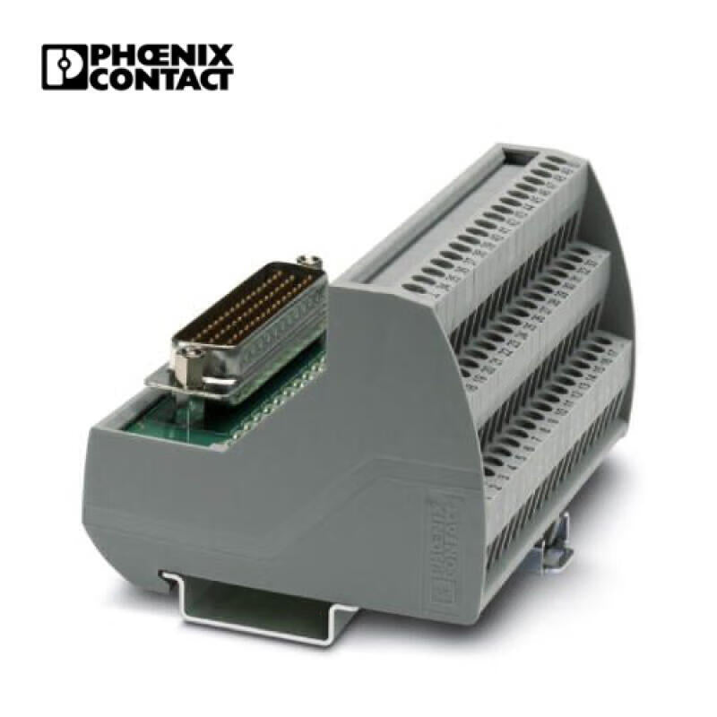 Phoenix VARIOFACE module, with screw connector and D-SUB pin connector, can be mounted on NS35 rail, with LED display, 50 positions; VIP-3/SC/D50SUB/M/LED
