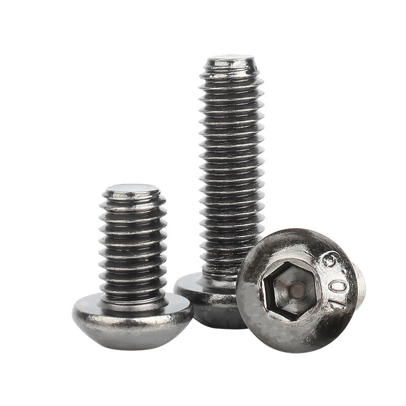 Kaying Socket Head Flat Head Screws, High Strength Black Nickel Plated Screws, Pan Head Cylinder Bolts, M3*4 (50 pieces)