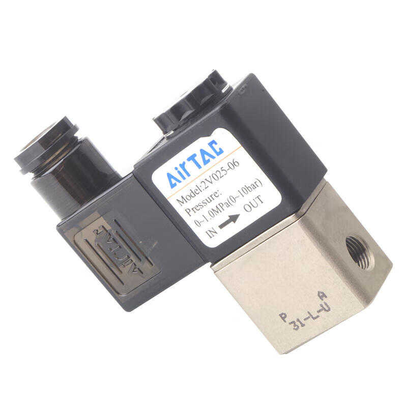 AirTAC Direct-acting fluid control valve, normally closed, DIN socket type; 2V02506A