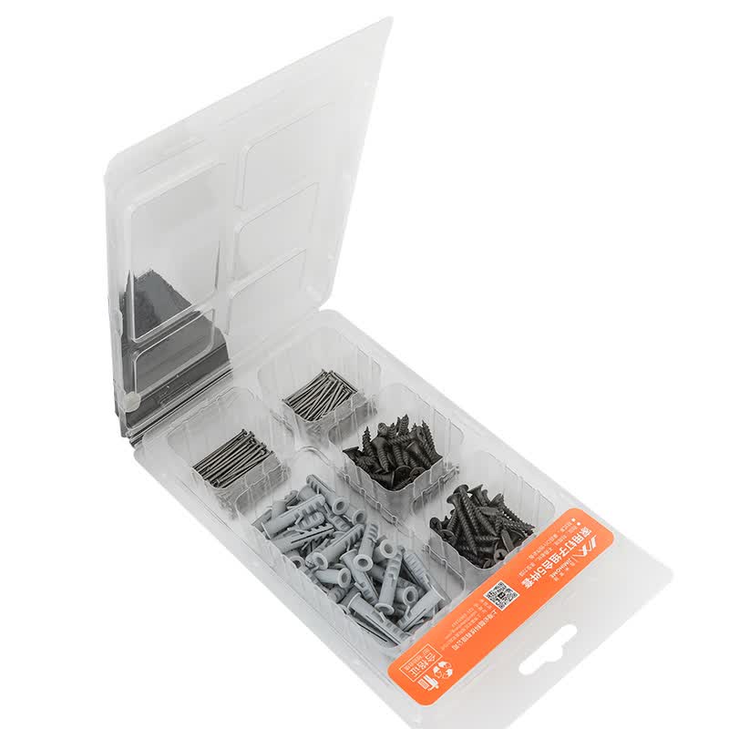 Jimmy Home JM-G1601B Household Nail Set, Drywall Screws, Plastic Expansion Tube Screws, Phillips Self-Tapping Screws, 210 pieces