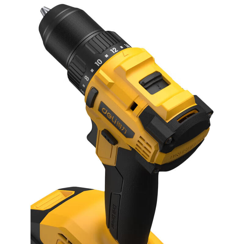 Deli Tools Home Improvement Grade 20V 50N.m Brushless Lithium Drill; DC120 (Two Batteries and One Charger 2.0)
