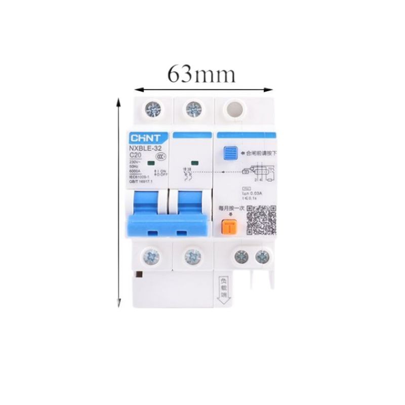Chint Chint leakage circuit breaker leakage protector leakage switch NXBLE-32 2P C20 30mA 6kA