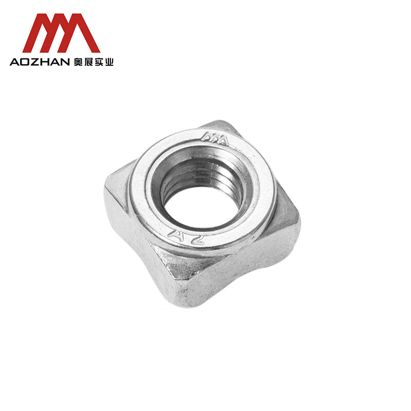AOZHAN DIN928-304 Stainless Steel Four-Corner Welding Nuts, Square Spot Welding Nuts GPH M8 (700 pieces/box)
