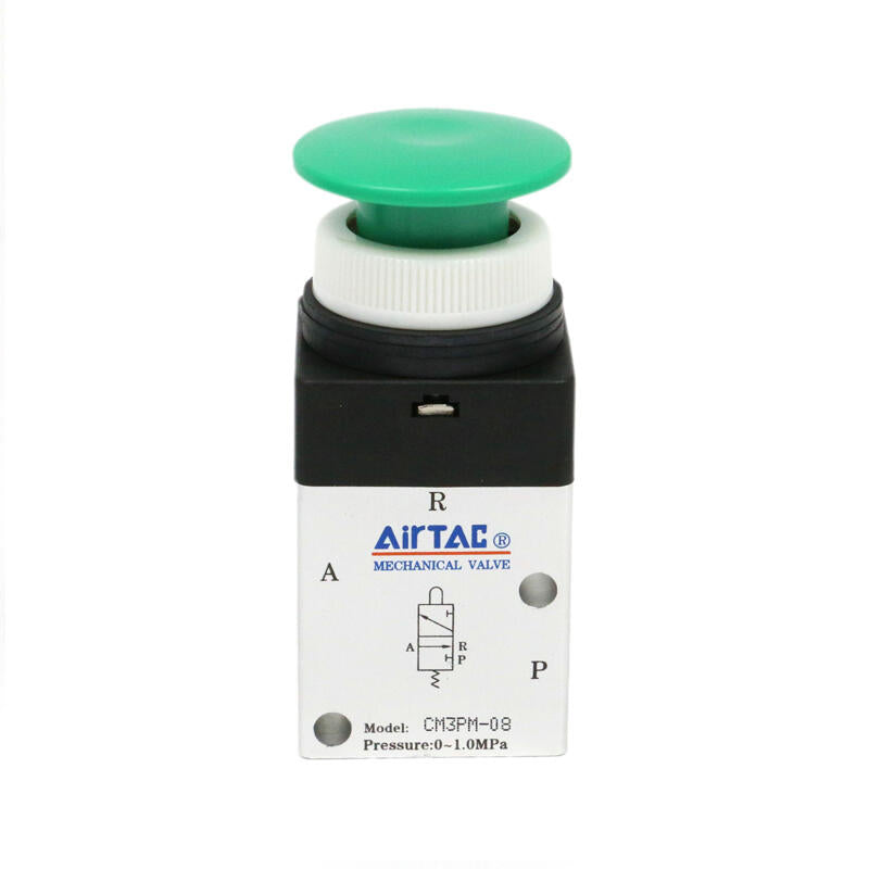 AirTAC Mushroom Head Button Manual Valve (1/4); CM3PM08G