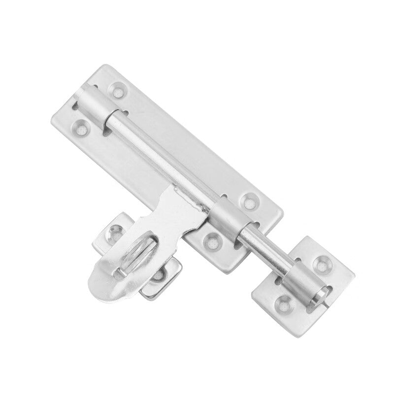 Deqi Stainless Steel Door Bolt, Surface Mounted Padlock Bolt, Anti-theft Door Bolt, 8-inch Folded Edge (with Screws)