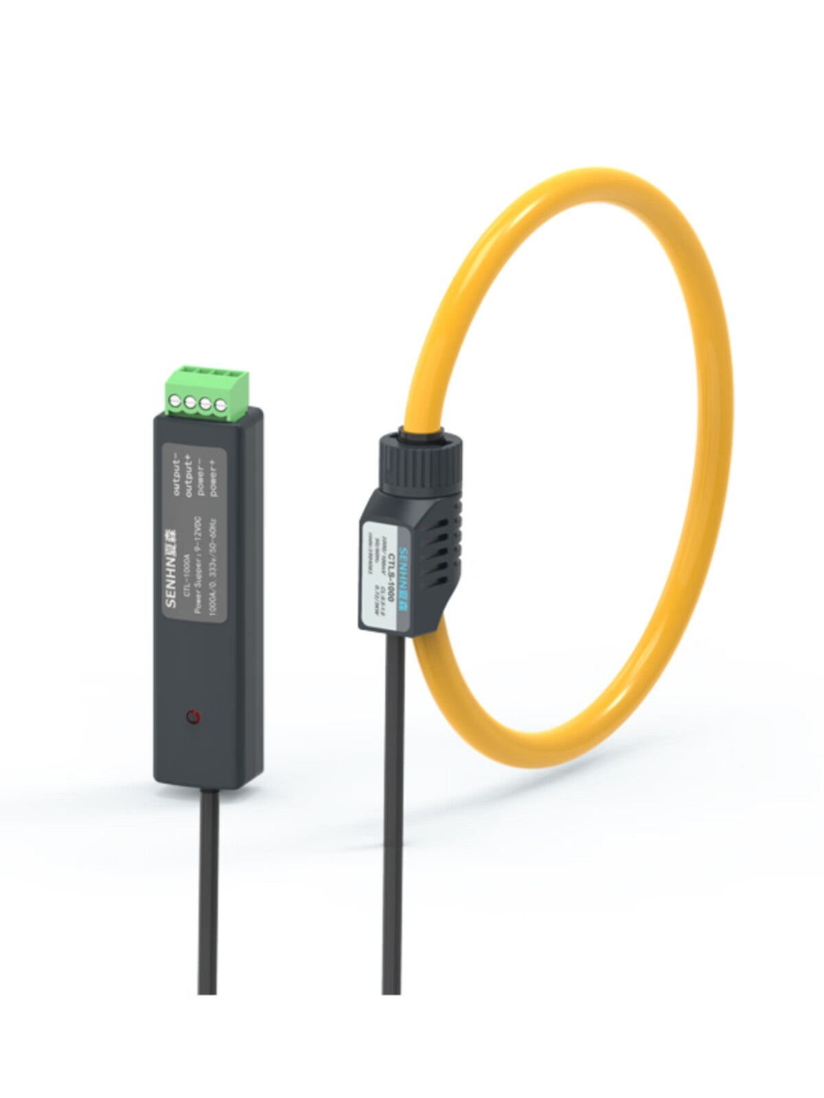 USAMR Rogowski coil current transformer, differential current sensor, flexible open strip with integrator, 100mV-20mV, orange-red.