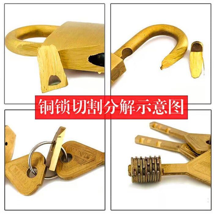 Thickened, waterproof, and rust-proof copper padlock with a high-speed wheel design. Suitable for outdoor use in gas stations, power plants, and coal mines. 35mm longer.